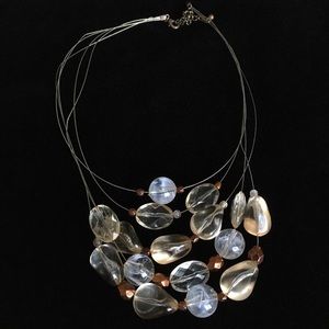 Multi Layered Fashion Jewelry Rock Beads Necklace